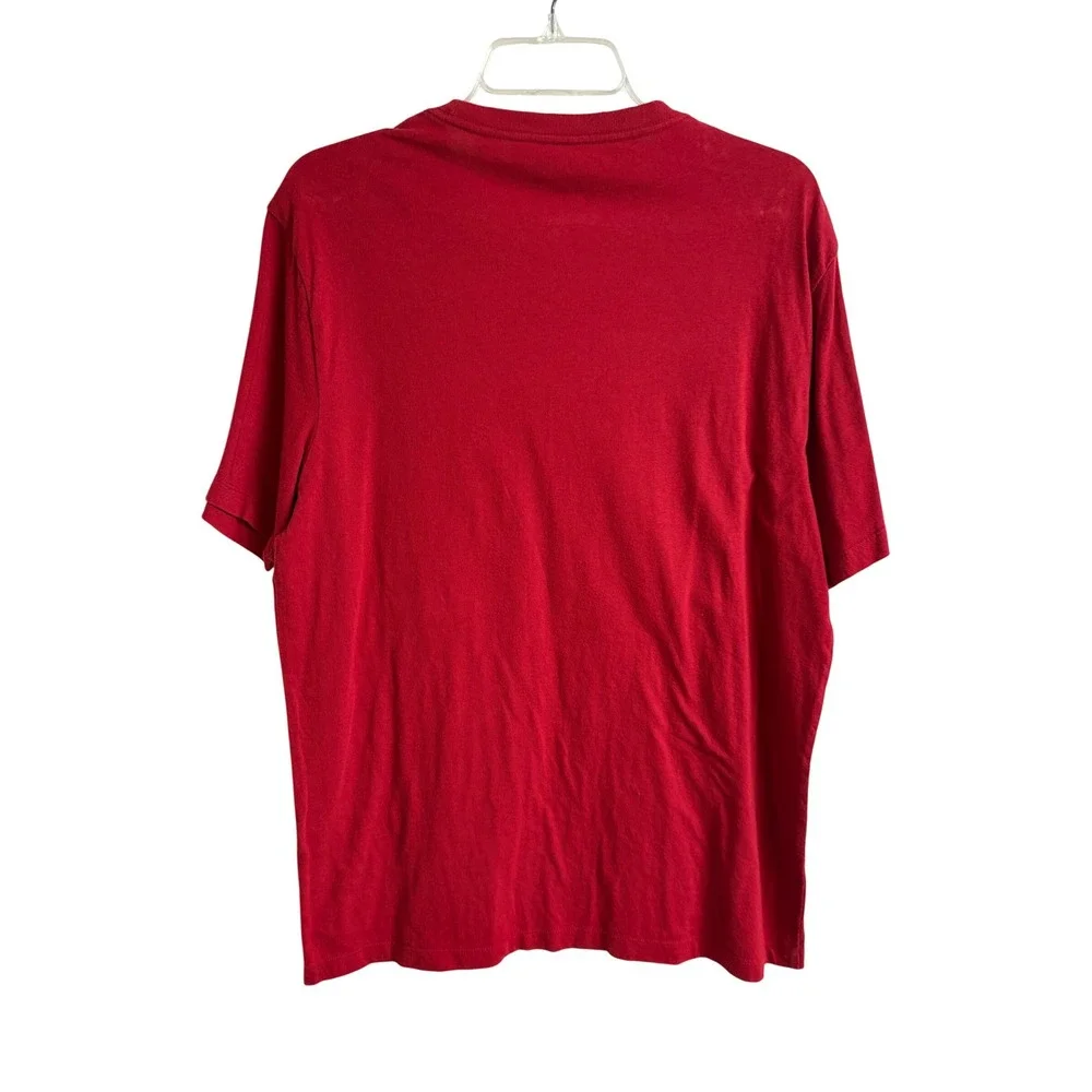 True Religion Mens‎ Buddha World Tour Graphic T-Shirt Red Large Y2K Streetwear
